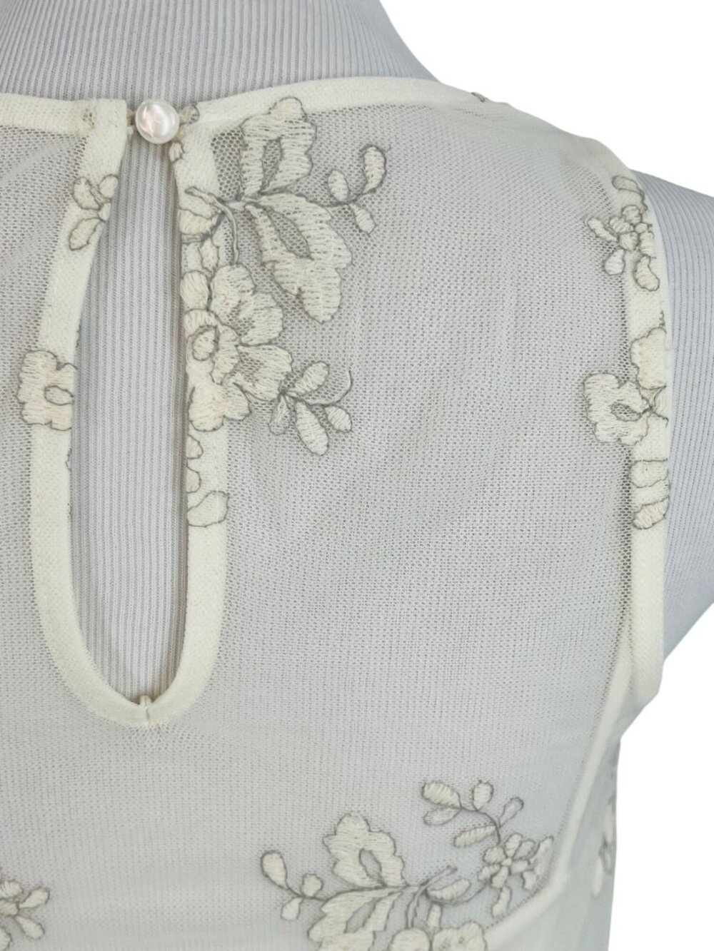 VTG Forever 21 Cream Floral  Embroidered Lace Dress S| Coquette Grunge Fairycore - Picture 8 of 11
